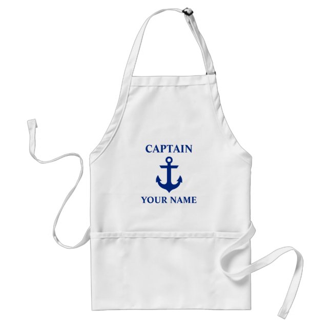 Nautical Captain Your Name Anchor Schürze (Vorne)