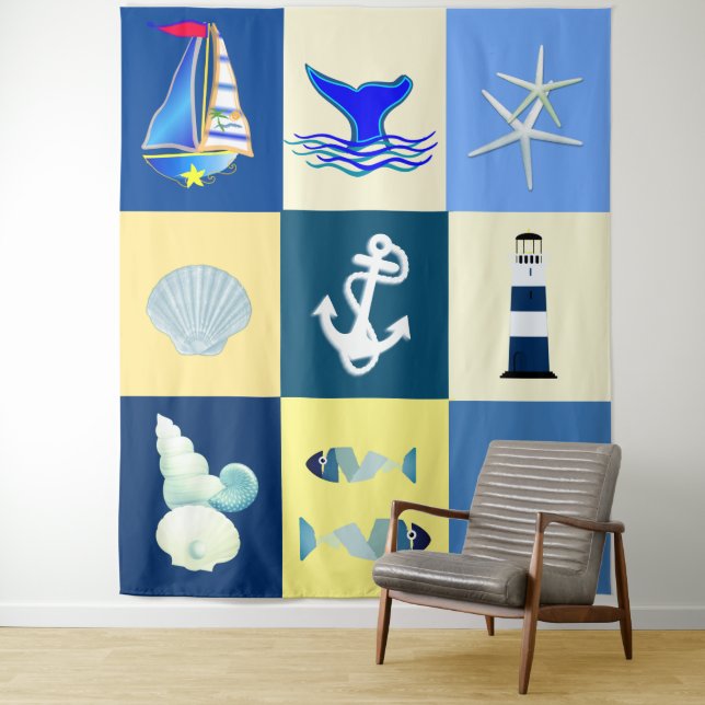 Nautical Charm Tapestry Wandteppich (Beispiel)
