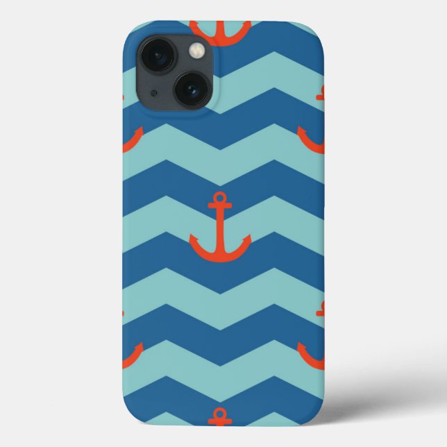 Nautical Chevron Pattern Case-Mate iPhone Hülle (Rückseite)