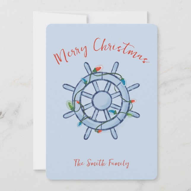 Nautical Christmas Card Feiertagskarte (Vorderseite)