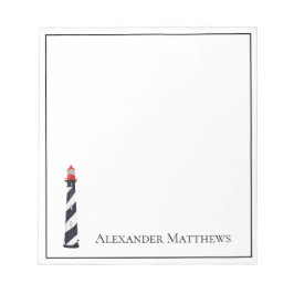 Nautical Coastal Beach Lighthouse Personalisiert Notizblock