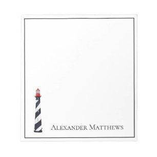 Nautical Coastal Beach Lighthouse Personalisiert Notizblock