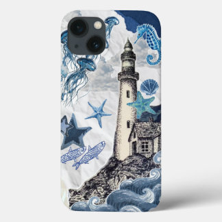 Nautical Coastal Collage: Lighthouse & Sea Life Ed Case-Mate iPhone Hülle
