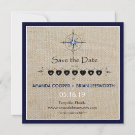 Nautical Compass/Navy Beach Hochzeit Save the Date