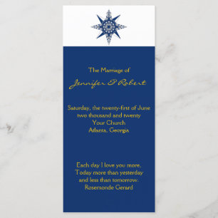 Nautical Compass Navy Yellow Wedding Program Programm
