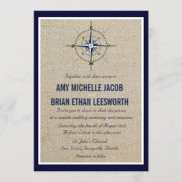 Nautical Compass/Yacht Club Navy Beach Hochzeit Einladung