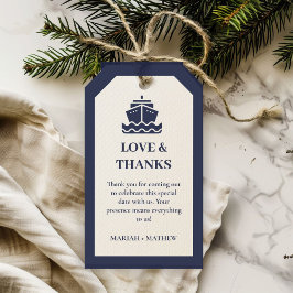 Nautical Cruise Ship Boat Hochzeit Vielen Dank Geschenkanhänger