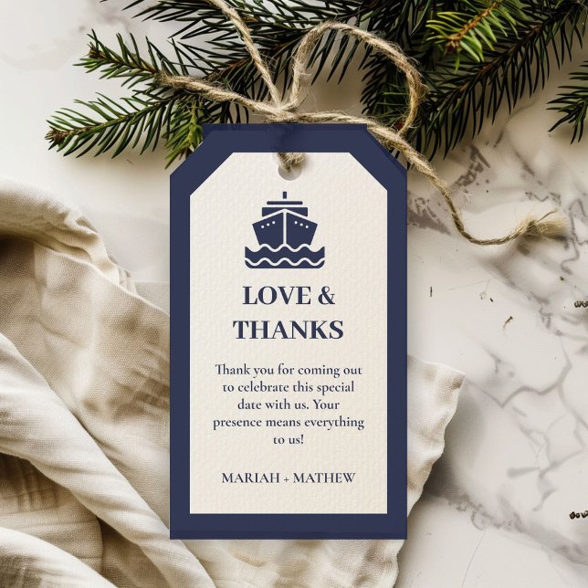 Nautical Cruise Ship Boat Hochzeit Vielen Dank Geschenkanhänger (Von Creator hochgeladen)