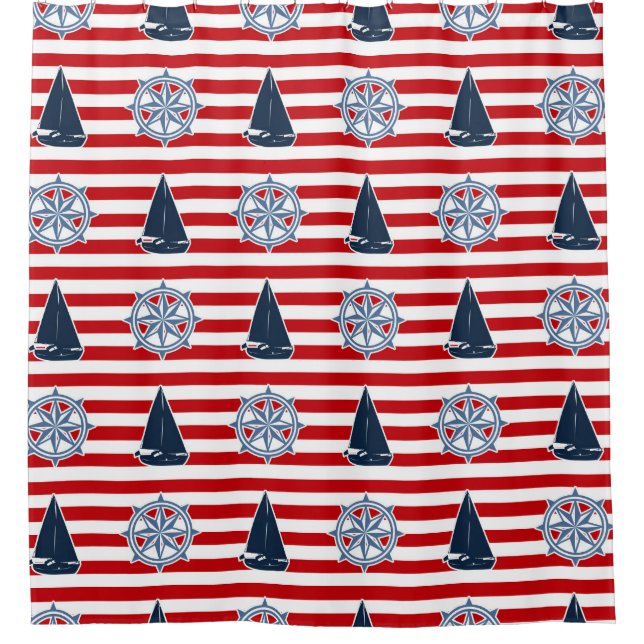 Nautical Design Duschvorhang (Vorderseite)