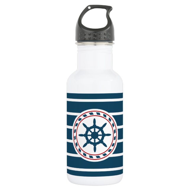Nautical Design Edelstahlflasche (Vorderseite)