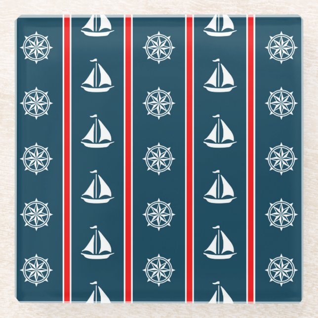 Nautical Design Glasuntersetzer (Vorderseite)