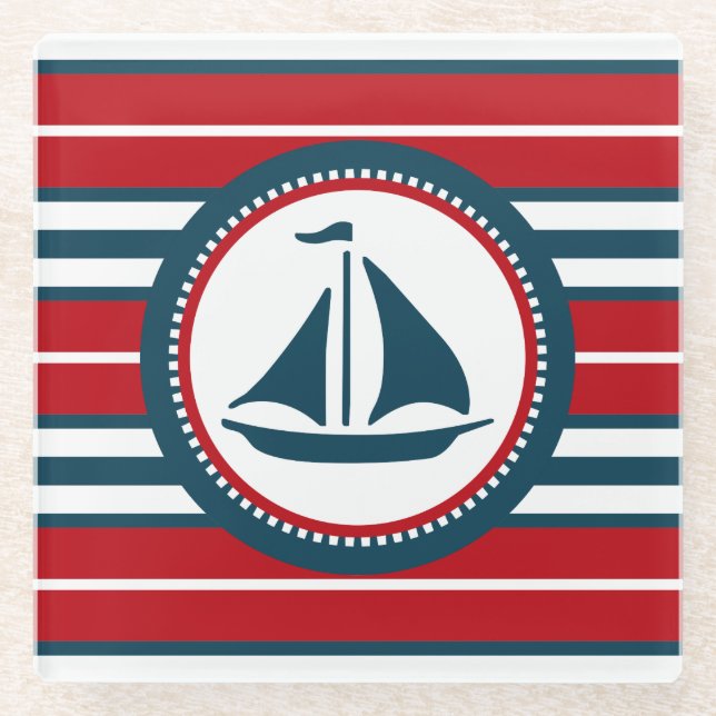 Nautical Design Glasuntersetzer (Vorderseite)
