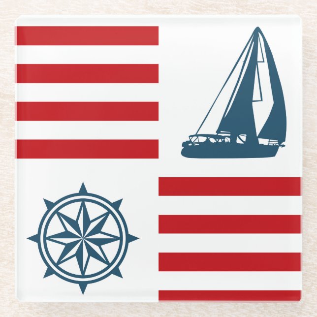 Nautical Design Glasuntersetzer (Vorderseite)