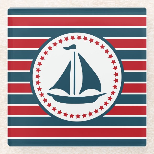 Nautical Design Glasuntersetzer (Vorderseite)