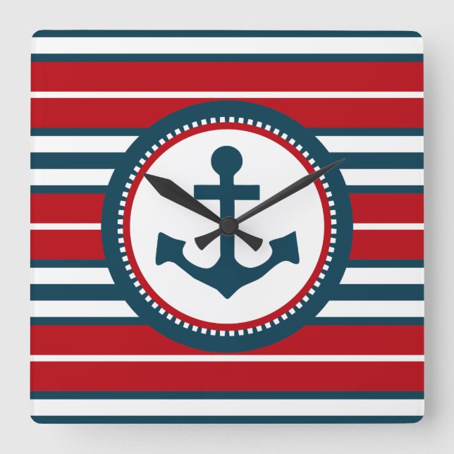Nautical design quadratische wanduhr (Vorderseite)