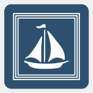 Nautical Design Quadratischer Aufkleber