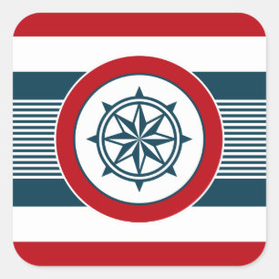 Nautical Design Quadratischer Aufkleber