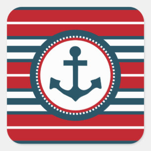 Nautical Design Quadratischer Aufkleber