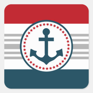 Nautical Design Quadratischer Aufkleber