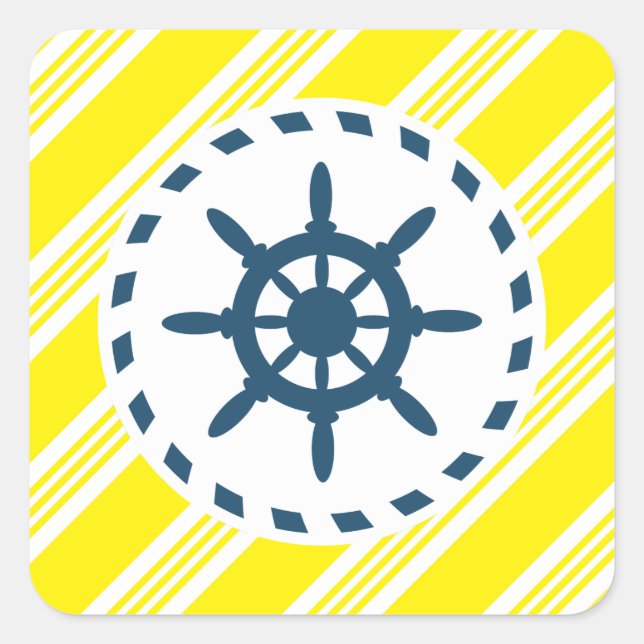 Nautical Design Quadratischer Aufkleber (Vorderseite)