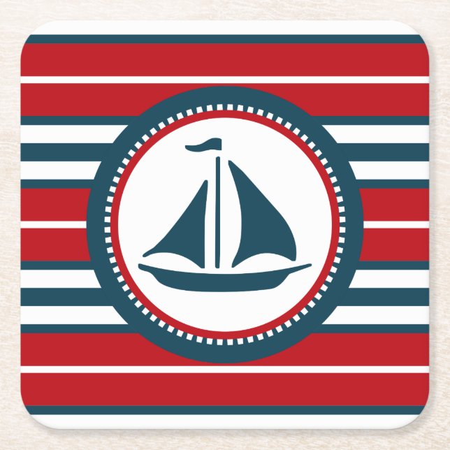 Nautical Design Rechteckiger Pappuntersetzer (Vorderseite)