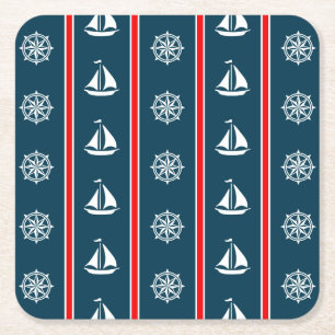 Nautical Design Rechteckiger Pappuntersetzer