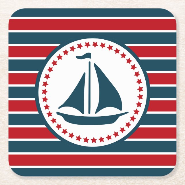 Nautical Design Rechteckiger Pappuntersetzer (Vorderseite)