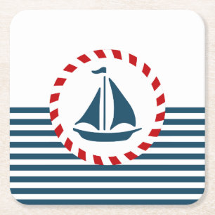 Nautical Design Rechteckiger Pappuntersetzer