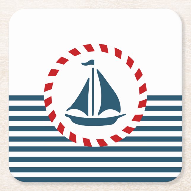 Nautical Design Rechteckiger Pappuntersetzer (Vorderseite)
