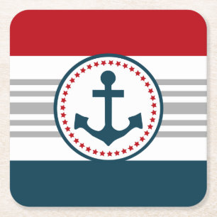 Nautical Design Rechteckiger Pappuntersetzer