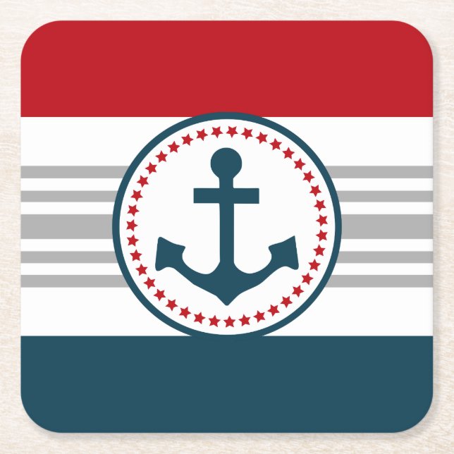 Nautical Design Rechteckiger Pappuntersetzer (Vorderseite)