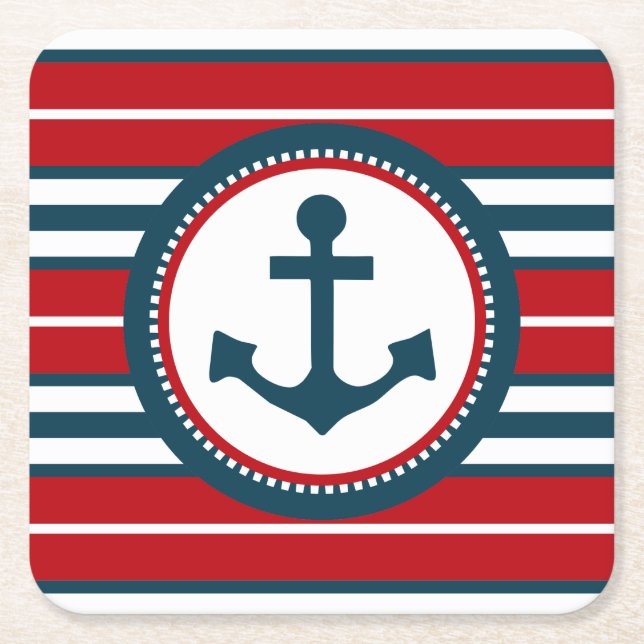 Nautical Design Rechteckiger Pappuntersetzer (Vorderseite)