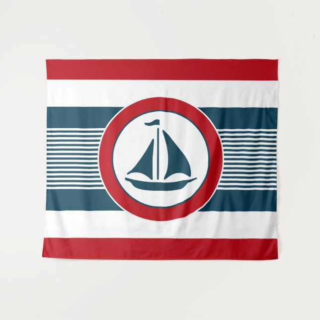 Nautical Design Wandteppich (Vorderseite (Horizontal))