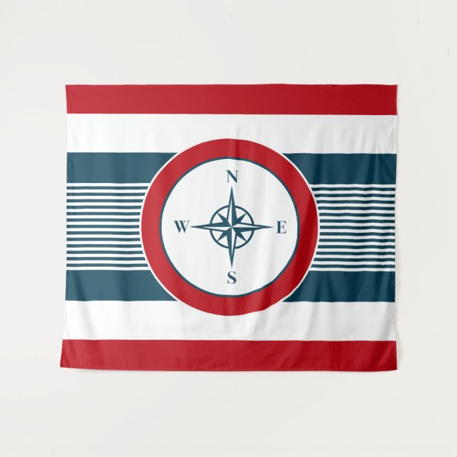 Nautical Design Wandteppich (Vorderseite (Horizontal))