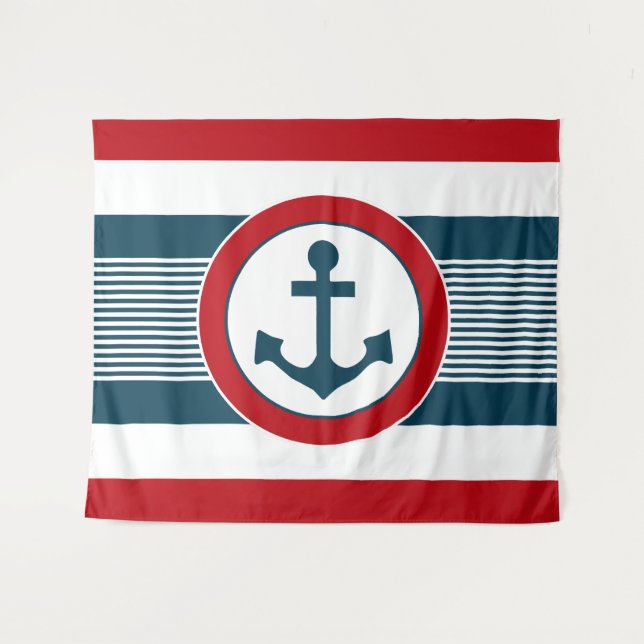 Nautical Design Wandteppich (Vorderseite (Horizontal))