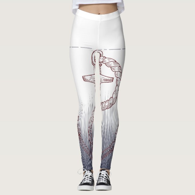 NAUTICAL DESIGN WITH ANCOR  INVITATION LEGGINGS (Vorderseite)