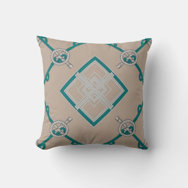Nautical Diamond Knot Cushion Kissen (Vorderseite)