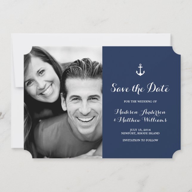 Nautical | Enregistrer le Carte photo de date (Devant)