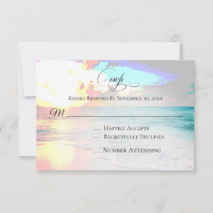 *~* Nautical Exotic Ocean Beach Hochzeitsreise UAW RSVP Karte
