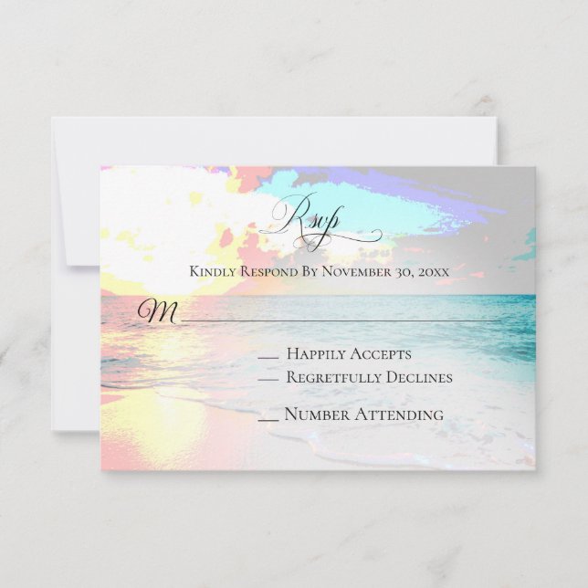 *~* Nautical Exotic Ocean - Beach Wedding UAWG RSVP Karte (Vorderseite)