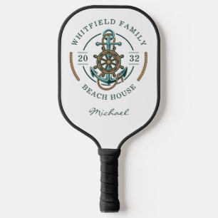 Nautical Family Matching Beach House Anchor Pickleball Schläger