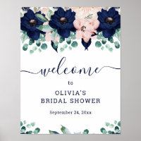 Nautical Floral | Bridal Shower Welcome Sign