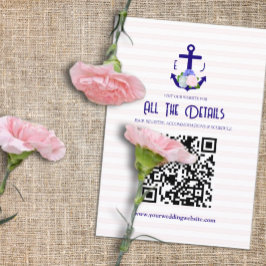 Nautical Floral Stripes Wedding Details Begleitkarte