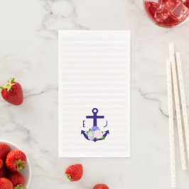 Nautical Floral Stripes Wedding Serviette