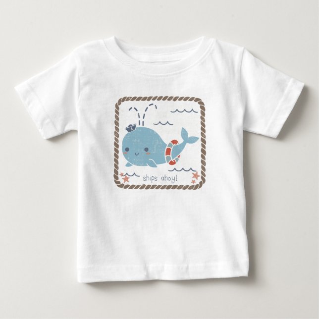Nautical Friends - Whale Baby T-shirt (Vorderseite)