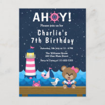 Nautical Girl Bear Pink und die Geburtstagsparty d