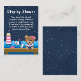 Nautical Girl Bear Pink und Navy Display Dusche Begleitkarte