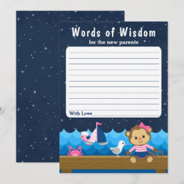 Nautical Girl Monkey Pink und die Worte der Weishe Einladung