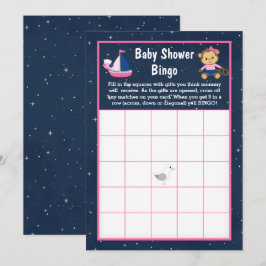 Nautical Girl Monkey Pink und Navy Baby Bingo Einladung