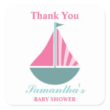 Nautical Girl Sailboat Kinderdusche Danke